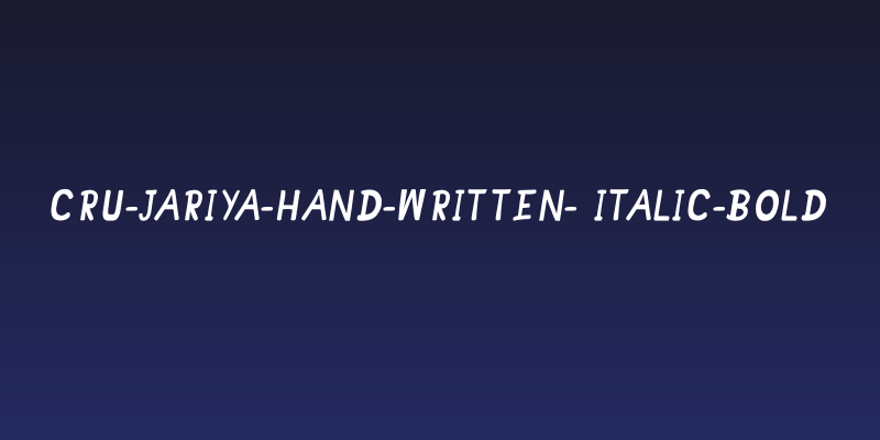 CRU-Jariya-Hand-Written- italic-Bold Social Header
