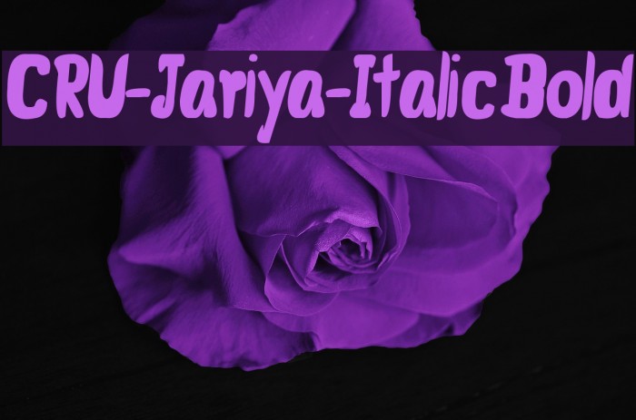CRU-Jariya-Italic Bold Font examples