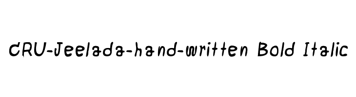 CRU-Jeelada-hand-written Bold Italic  フリーフォントのダウンロード