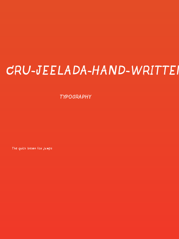CRU-Jeelada-hand-written Bold Italic Poster