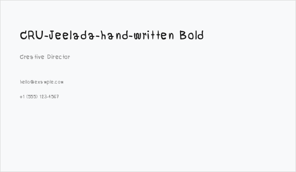 CRU-Jeelada-hand-written Bold Business Card