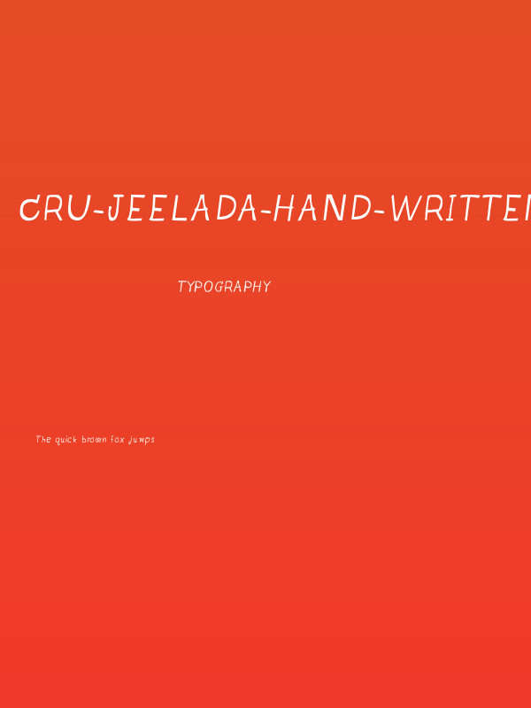 CRU-Jeelada-hand-written Italic Poster