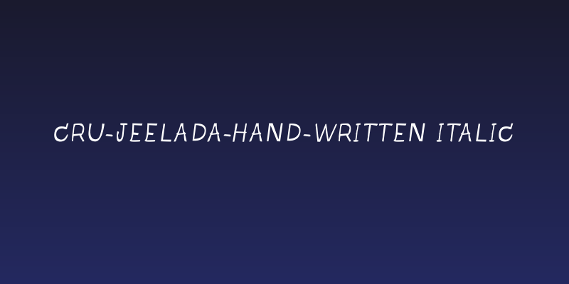 CRU-Jeelada-hand-written Italic Social Header