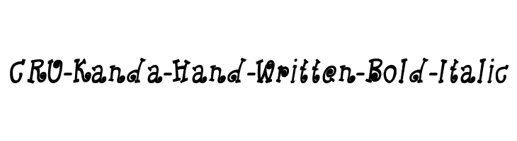 CRU-Kanda-Hand-Written-Bold-Italic Font