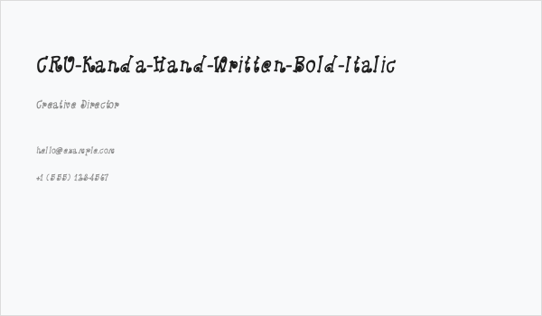 CRU-Kanda-Hand-Written-Bold-Italic Business Card
