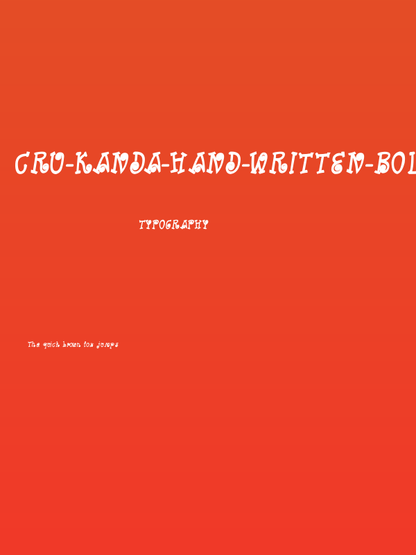 CRU-Kanda-Hand-Written-Bold-Italic Poster