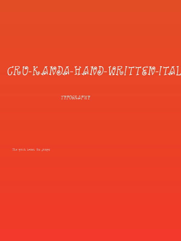 CRU-Kanda-Hand-Written-Italic Poster