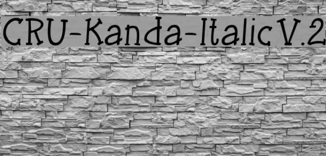 CRU-Kanda-Italic V.2 Font examples
