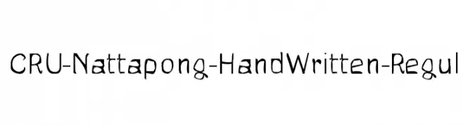 CRU-Nattapong-HandWritten-Regul  フリーフォントのダウンロード