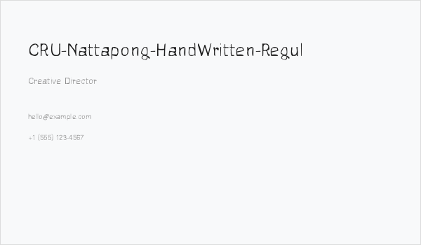 CRU-Nattapong-HandWritten-Regul Business Card