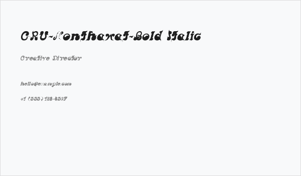 CRU-Nonthawat-Bold Italic Business Card