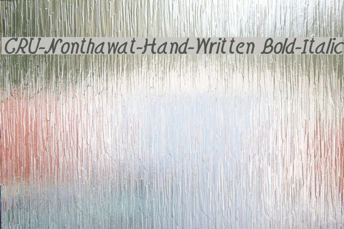 CRU-Nonthawat-Hand-Written Bold-Italic Font examples
