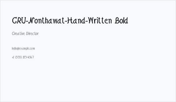CRU-Nonthawat-Hand-Written Bold Business Card