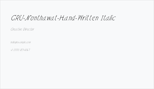 CRU-Nonthawat-Hand-Written Italic Business Card
