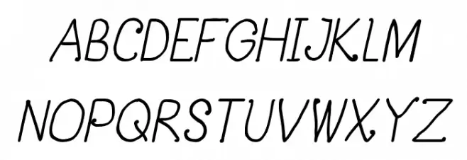 CRU-Pantgarn-writtenitalic Caratteri MAIUSCOLE