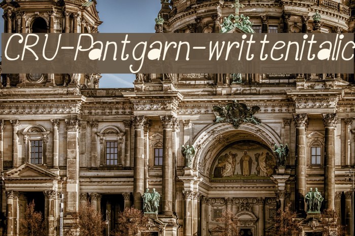CRU-Pantgarn-writtenitalic Font examples