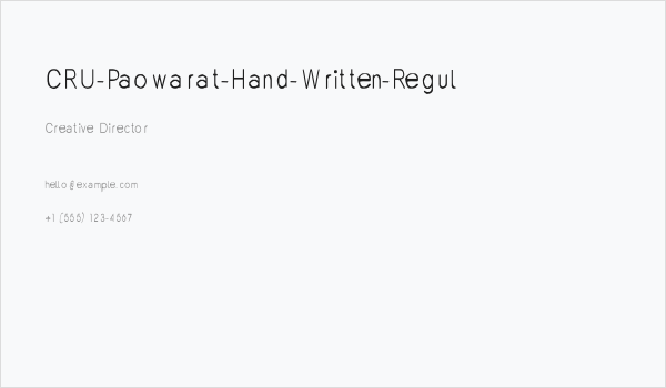 CRU-Paowarat-Hand-Written-Regul Business Card