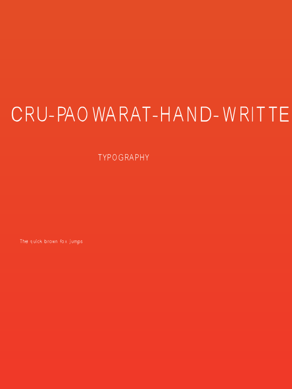 CRU-Paowarat-Hand-Written-Regul Poster