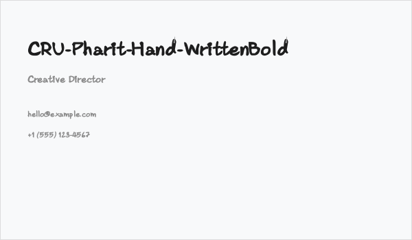 CRU-Pharit-Hand-WrittenBold Business Card