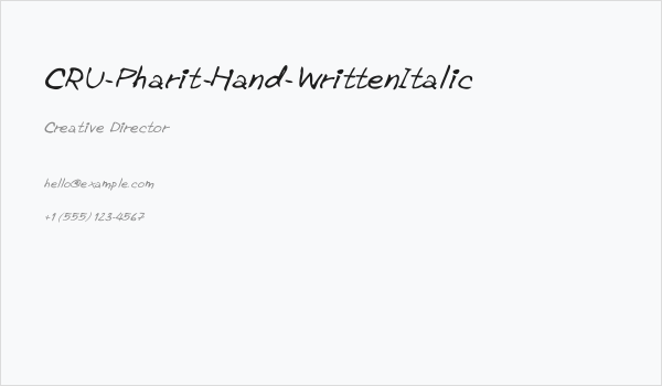 CRU-Pharit-Hand-WrittenItalic Business Card