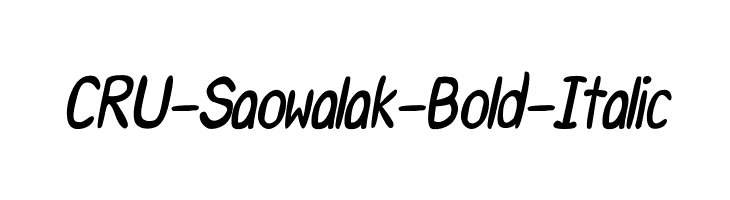 CRU-Saowalak-Bold-Italic Font