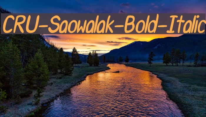 CRU-Saowalak-Bold-Italic Font examples
