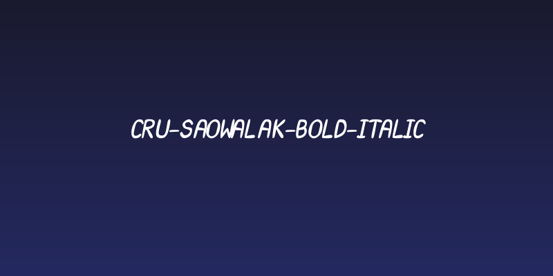 CRU-Saowalak-Bold-Italic Social Header