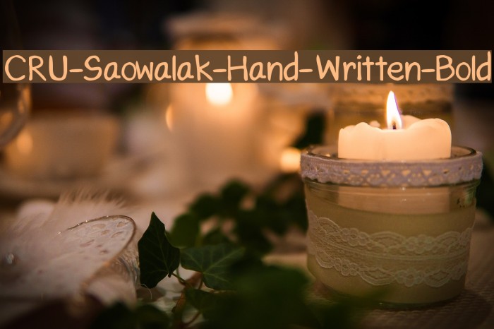 CRU-Saowalak-Hand-Written-Bold Font examples