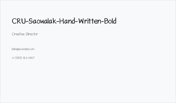 CRU-Saowalak-Hand-Written-Bold Business Card