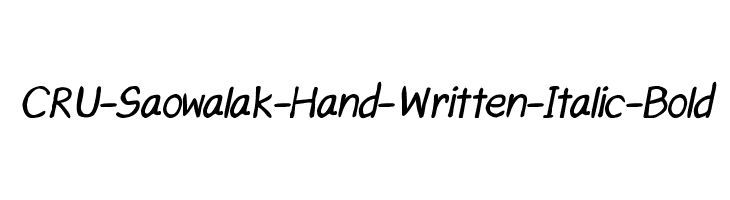CRU-Saowalak-Hand-Written-Italic-Bold Font
