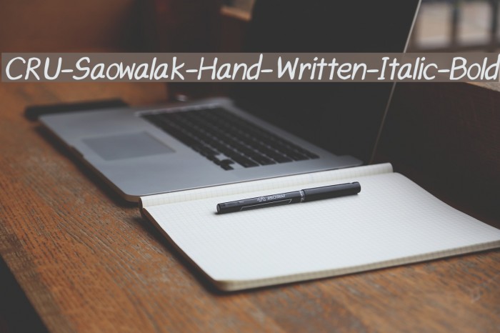 CRU-Saowalak-Hand-Written-Italic-Bold Font examples