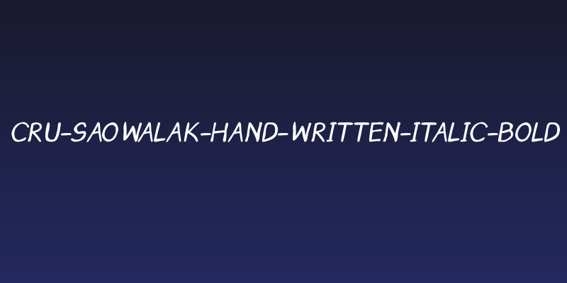CRU-Saowalak-Hand-Written-Italic-Bold Social Header