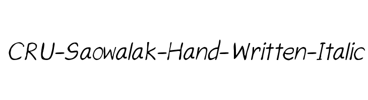 CRU-Saowalak-Hand-Written-Italic Font