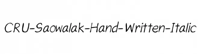 CRU-Saowalak-Hand-Written-Italic  免费字体下载
