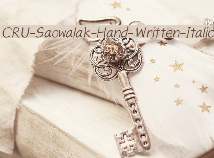 CRU-Saowalak-Hand-Written-Italic Font examples