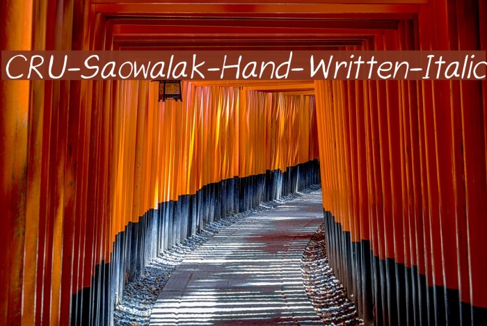 CRU-Saowalak-Hand-Written-Italic Font examples