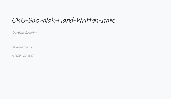 CRU-Saowalak-Hand-Written-Italic Business Card