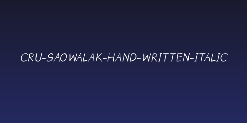 CRU-Saowalak-Hand-Written-Italic Social Header