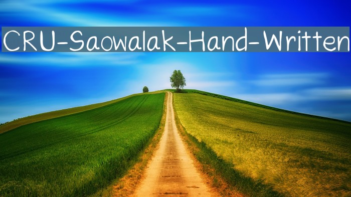 CRU-Saowalak-Hand-Written Font examples