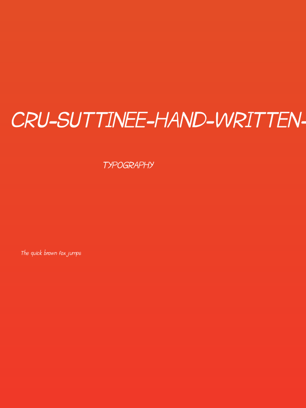 CRU-Suttinee-Hand-Written-Italic Poster