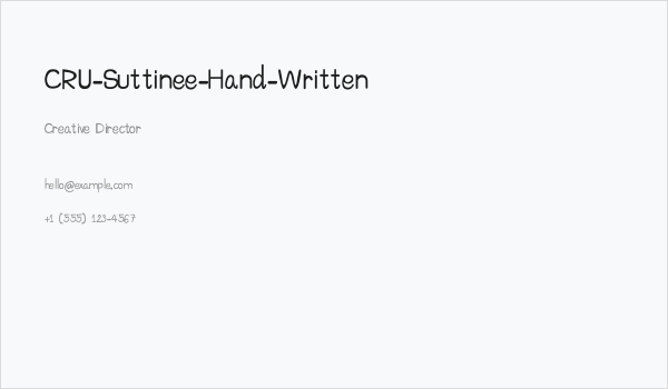 CRU-Suttinee-Hand-Written Business Card