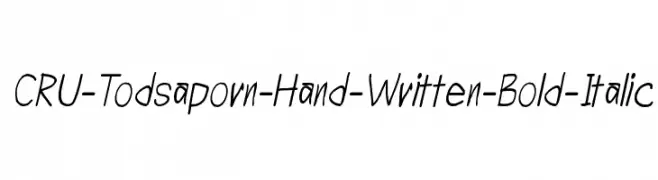 CRU-Todsaporn-Hand-Written-Bold-Italic  नि: शुल्क फ़ॉन्ट्स डाउनलोड