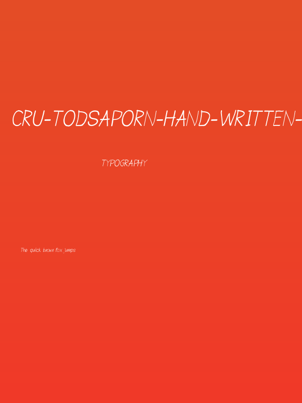 CRU-Todsaporn-Hand-Written-Bold-Italic Poster