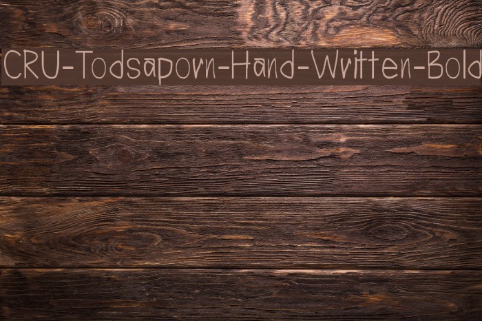CRU-Todsaporn-Hand-Written-Bold Font examples