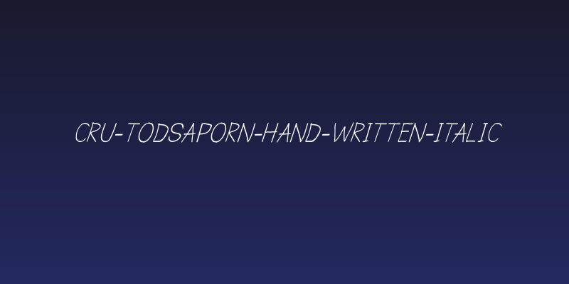CRU-Todsaporn-Hand-Written-Italic Social Header