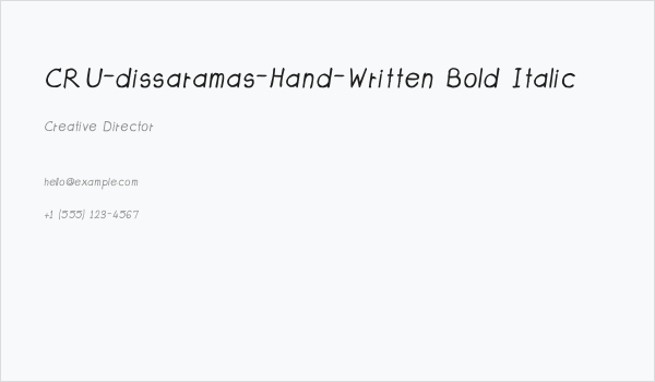 CRU-dissaramas-Hand-Written Bold Italic Business Card