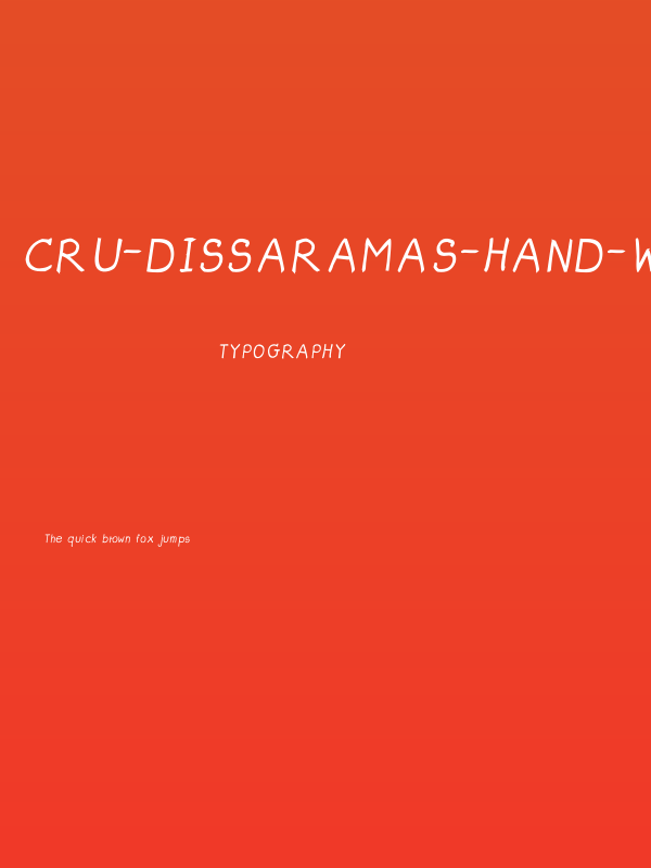 CRU-dissaramas-Hand-Written Bold Italic Poster