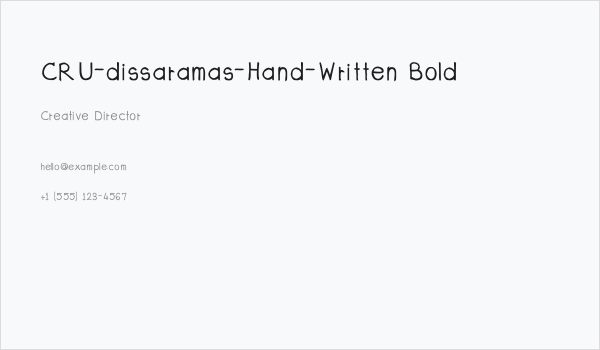 CRU-dissaramas-Hand-Written Bold Business Card