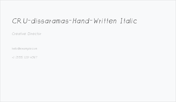 CRU-dissaramas-Hand-Written Italic Business Card