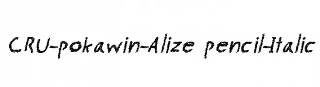 CRU-pokawin-Alize pencil-Italic  नि: शुल्क फ़ॉन्ट्स डाउनलोड